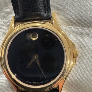 Movado Women's Watch with Gold Case and Black Dial